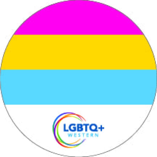 Pansexual Pride Flag: Bright pink, bright yellow, bright aqua stripes